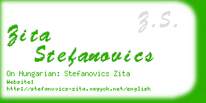 zita stefanovics business card